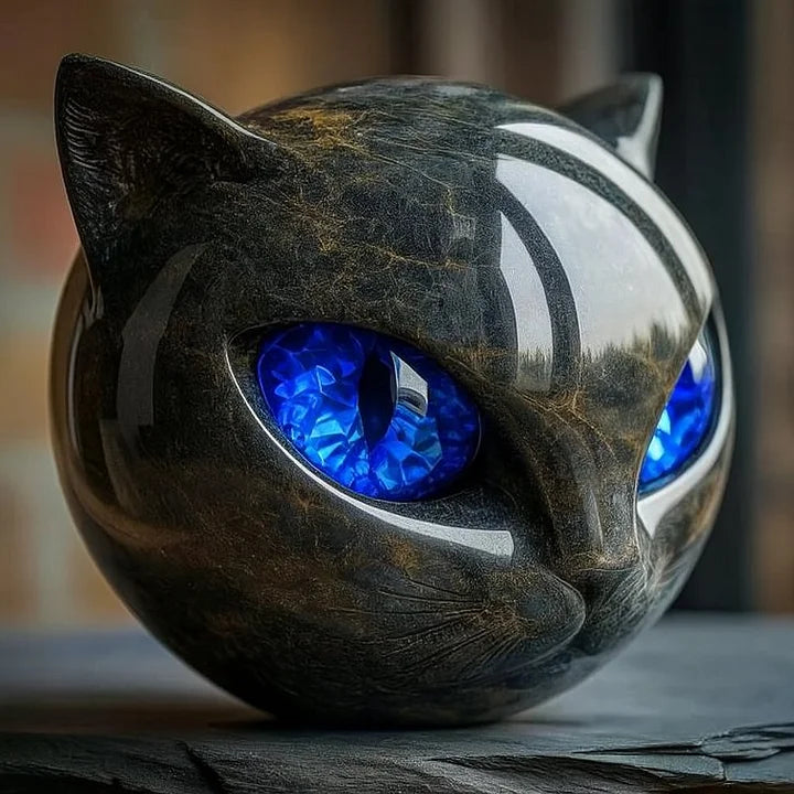 NyxCharm | Mystiek zwart kattenkopsculptuur