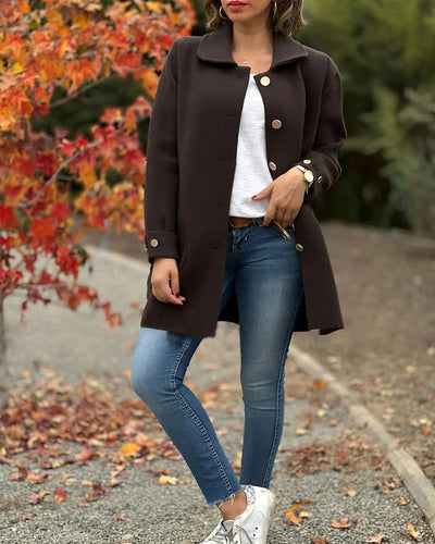Selena | Klassieke oversize mantel met knoopsluiting