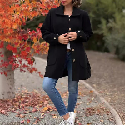 Selena | Klassieke oversize mantel met knoopsluiting