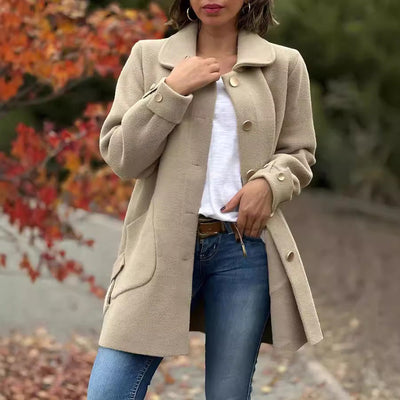 Selena | Klassieke oversize mantel met knoopsluiting