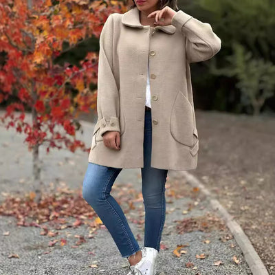 Selena | Klassieke oversize mantel met knoopsluiting