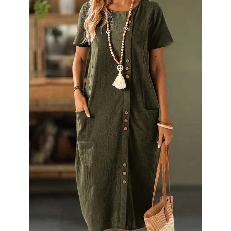 Lina | Zomerse jurk met knopen en zakken