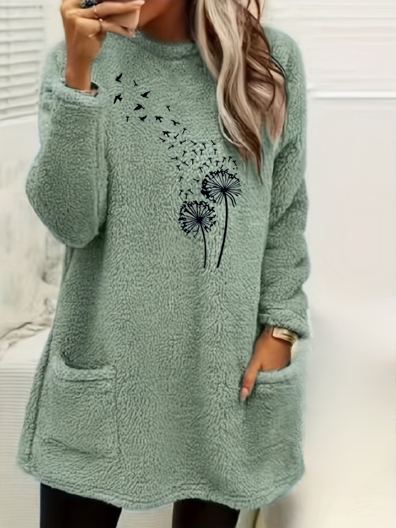Flora | Gebreide trui met botanische print