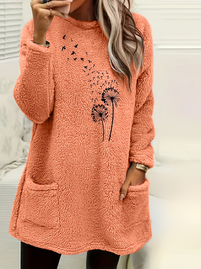 Flora | Gebreide trui met botanische print