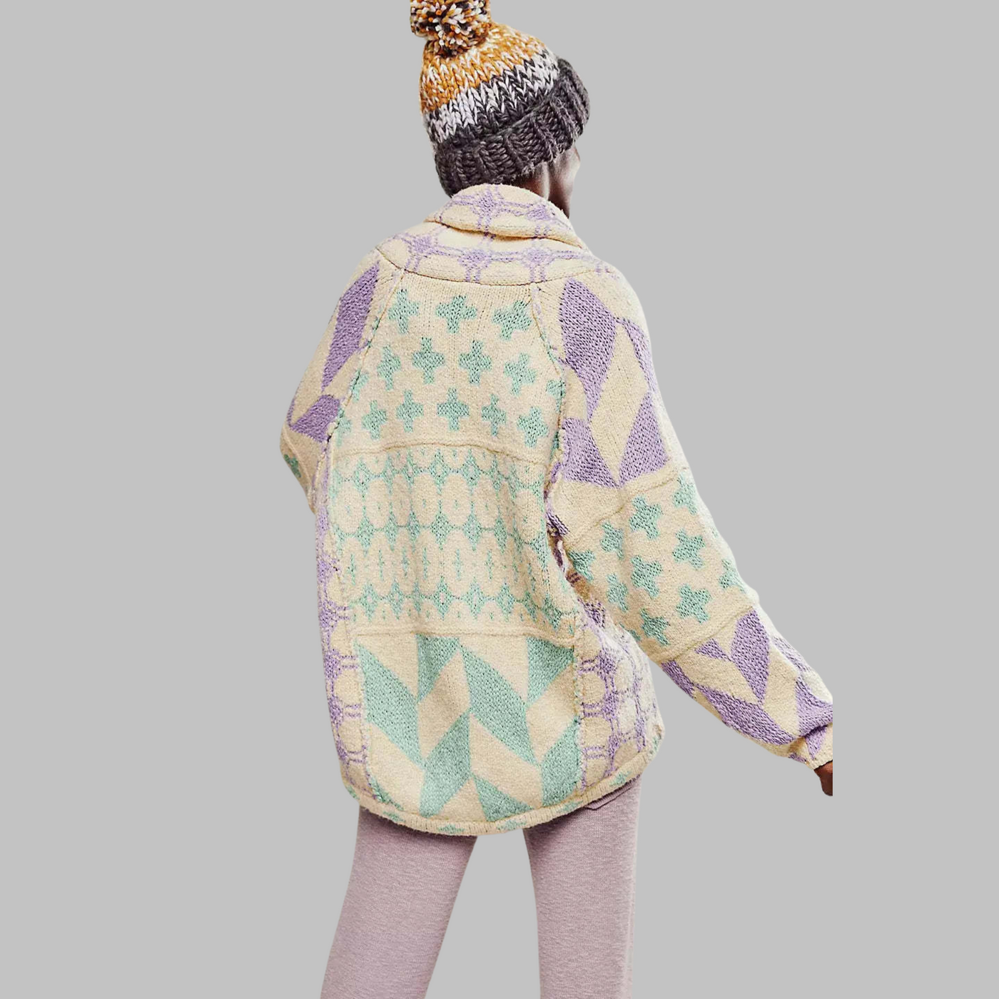 Portia | Vintage oversized vest met knoopjeskraag