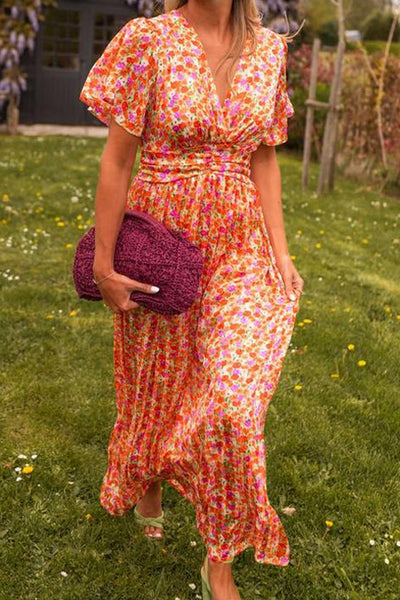 Pauline | Lange jurk met bloemen