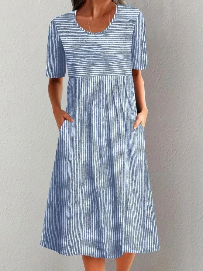 Florine | Casual Jurk met Ronde Hals