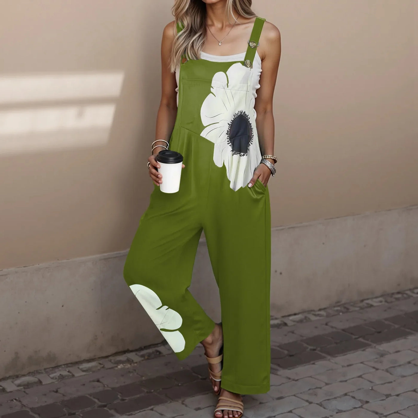 Dinerpak Dames Jumpsuit Dames Zomer Lange tuinbroek Bloemenpatroon Overalls Casual losse casual chic outfits voor dames