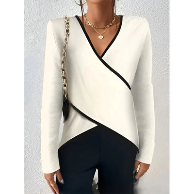 Marianne | Elegante V-hals top met gekruist detail