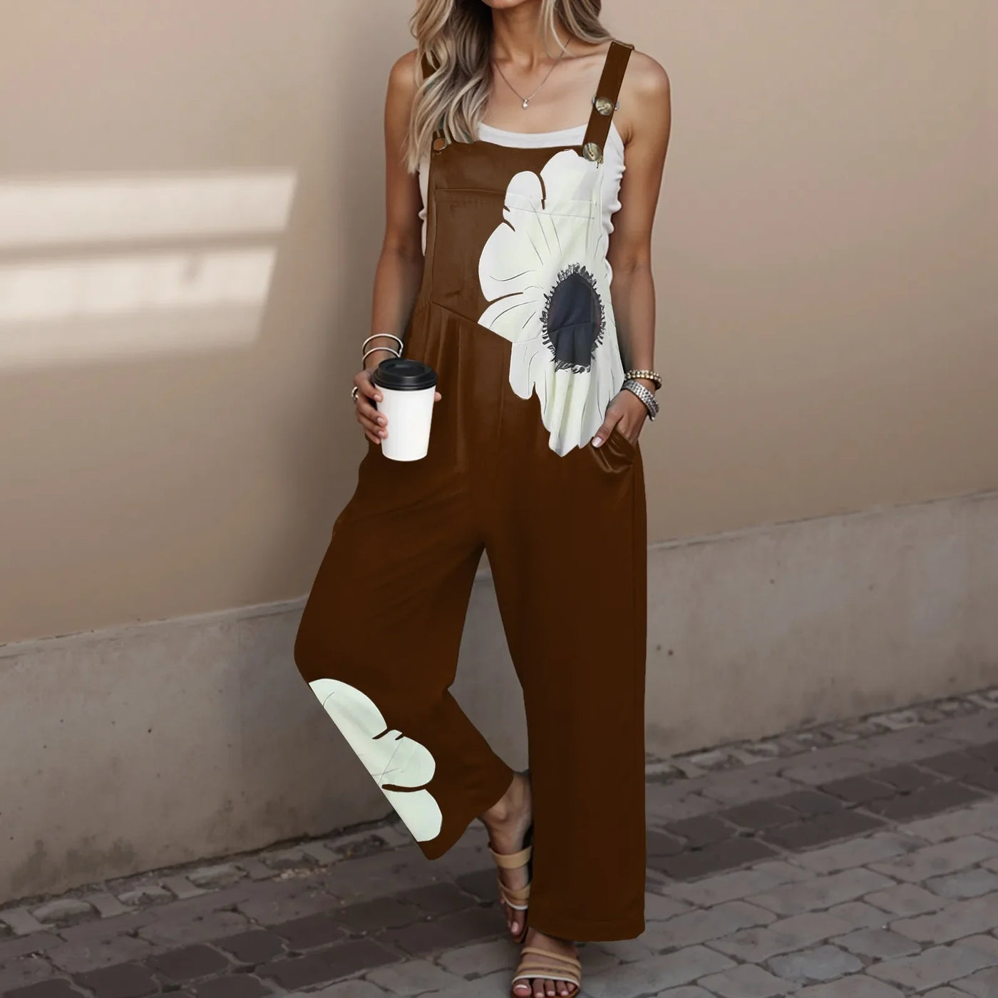 Dinerpak Dames Jumpsuit Dames Zomer Lange tuinbroek Bloemenpatroon Overalls Casual losse casual chic outfits voor dames