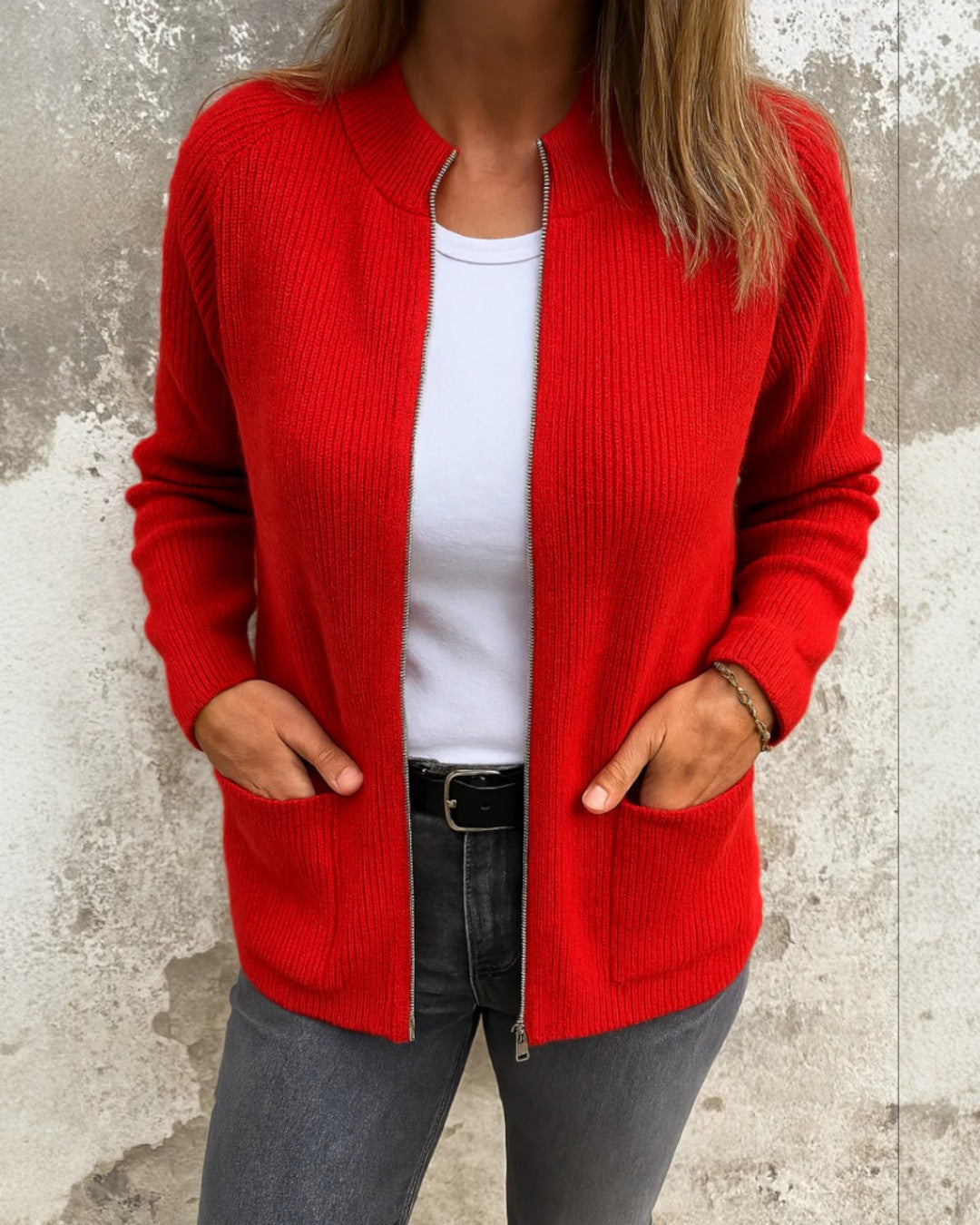Sarina | Gebreid vest met ritssluiting