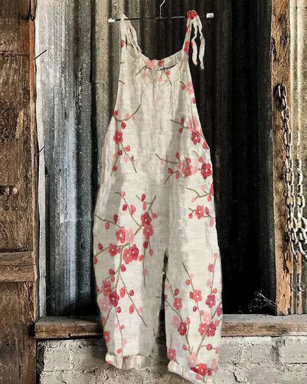 Solea | Lichtgewicht ambachtelijke jumpsuit kersenbloesem