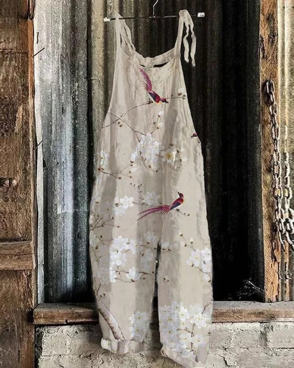 Solea | Lichtgewicht ambachtelijke jumpsuit met lenteprint