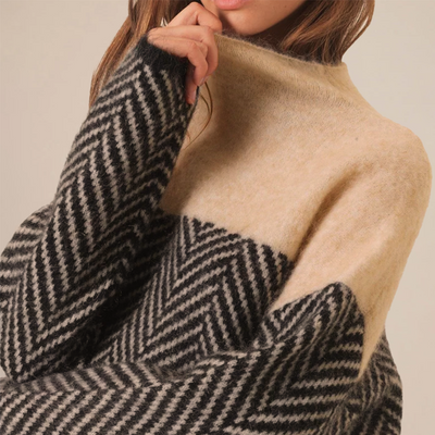 Sophie | Rollkragen trui met visgraatdetails