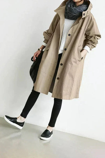 Dorothée | Oversized trenchcoat met capuchon