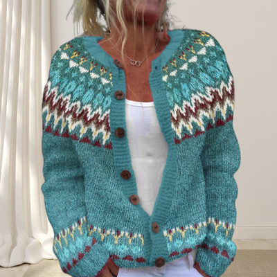 Virelle | Losgebreid vest met patroon