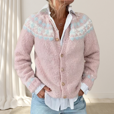 Virelle | Losgebreid vest met patroon