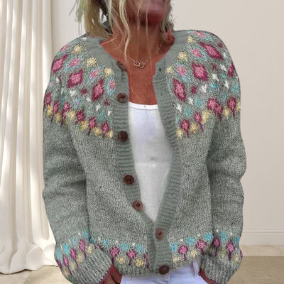 Virelle | Losgebreid vest met patroon