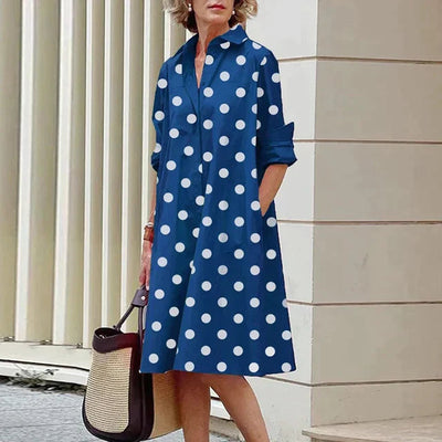 Clara | Retro Midi-Jurk met Kraag en Elegante A-Lijn