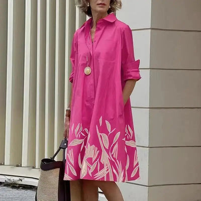 Clara | Retro Midi-Jurk met Kraag en Elegante A-Lijn