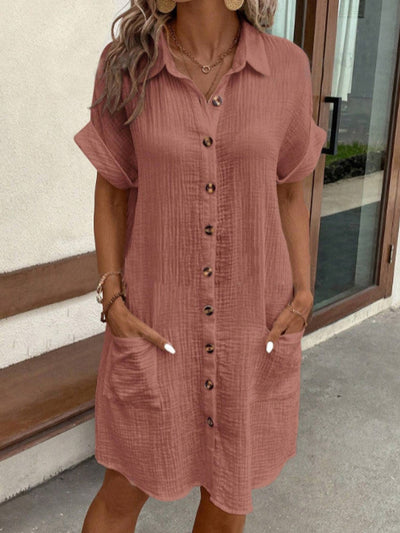 Bernadette | Casual polojurk met knoopsluiting en zakken