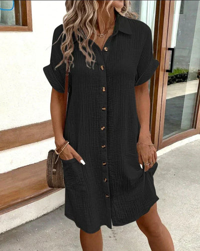 Bernadette | Casual polojurk met knoopsluiting en zakken