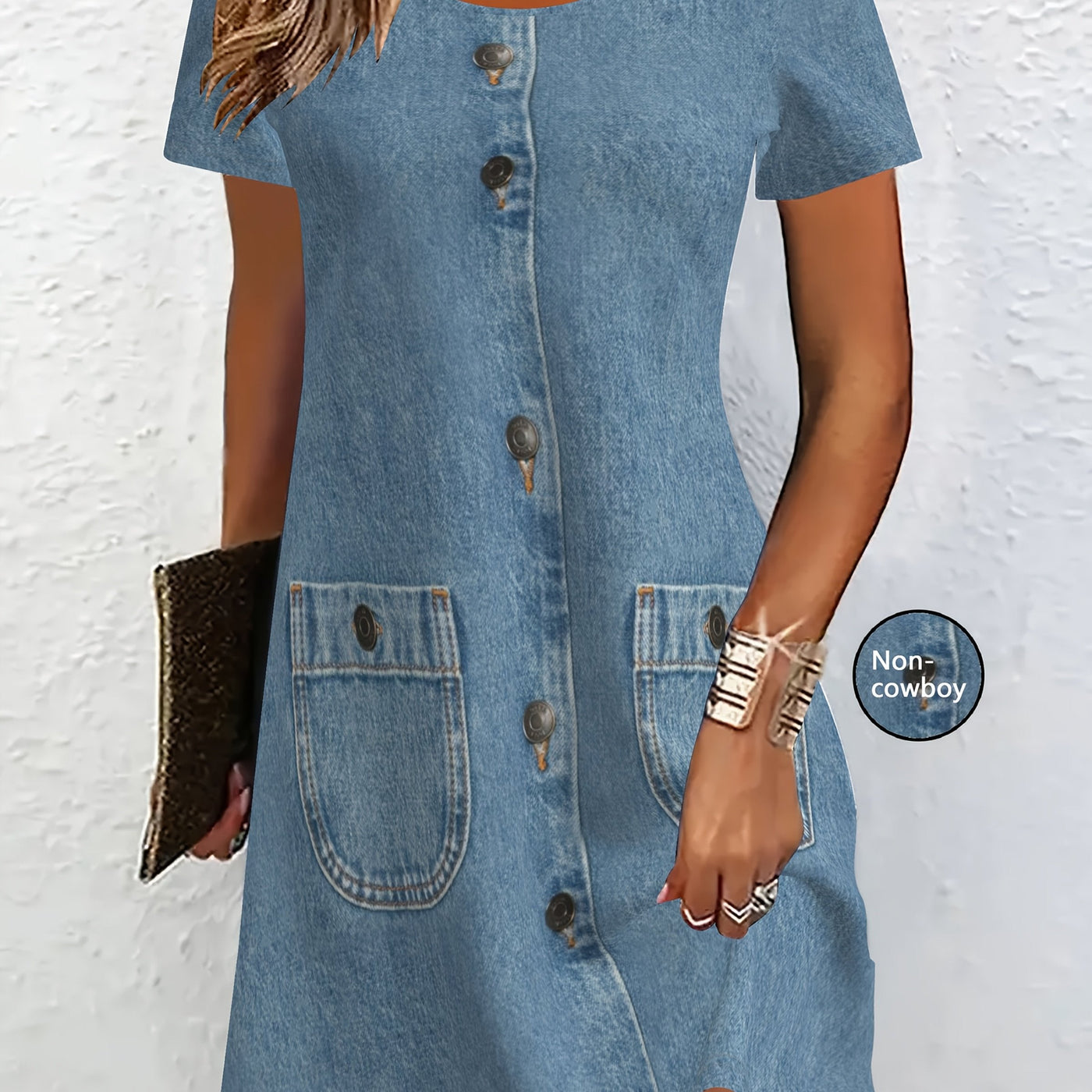 Dames Zomer Kleding: Non-Denim Stijlvol Gedrukt Lange Korte Mouw Top.