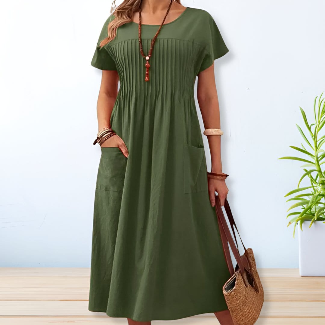 Elin | Casual Jurk met Zakken & Relaxte Pasvorm