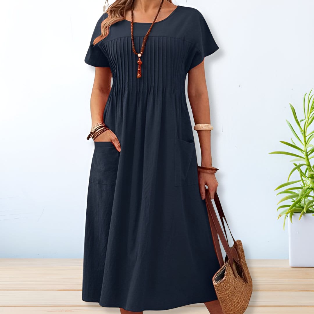 Elin | Casual Jurk met Zakken & Relaxte Pasvorm