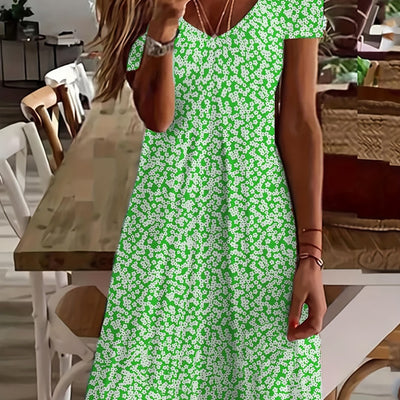 Marise | Zomerjurk met bloemenprint en elegante V-hals
