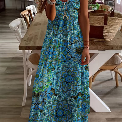 Isaline | Bohemian maxi-jurk met levendige bloemen en V-hals