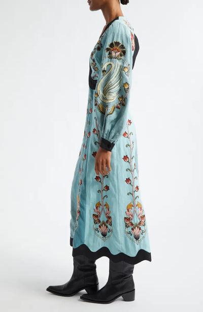 Sophia | Blauwe Midi Jurk