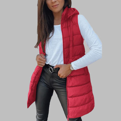 Sabine | Mouwloos gewatteerd vest met capuchon