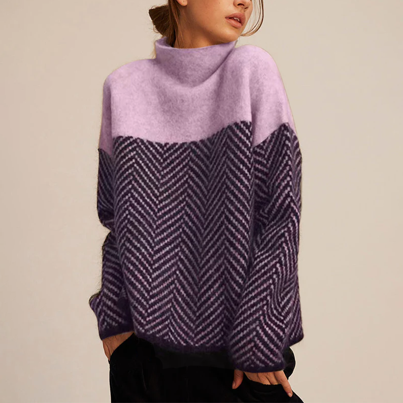Sophie | Rollkragen trui met visgraatdetails