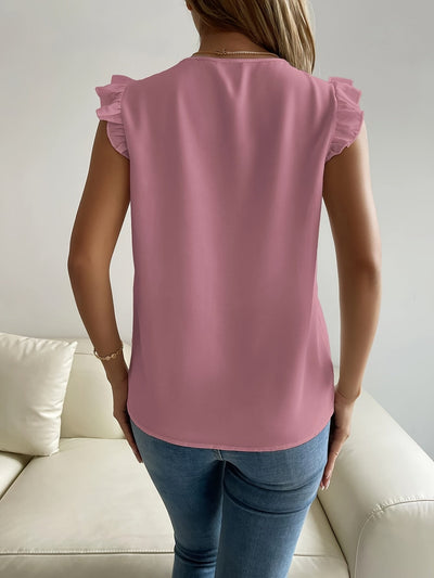 Odette | V-hals blouse met zwierige mouwen