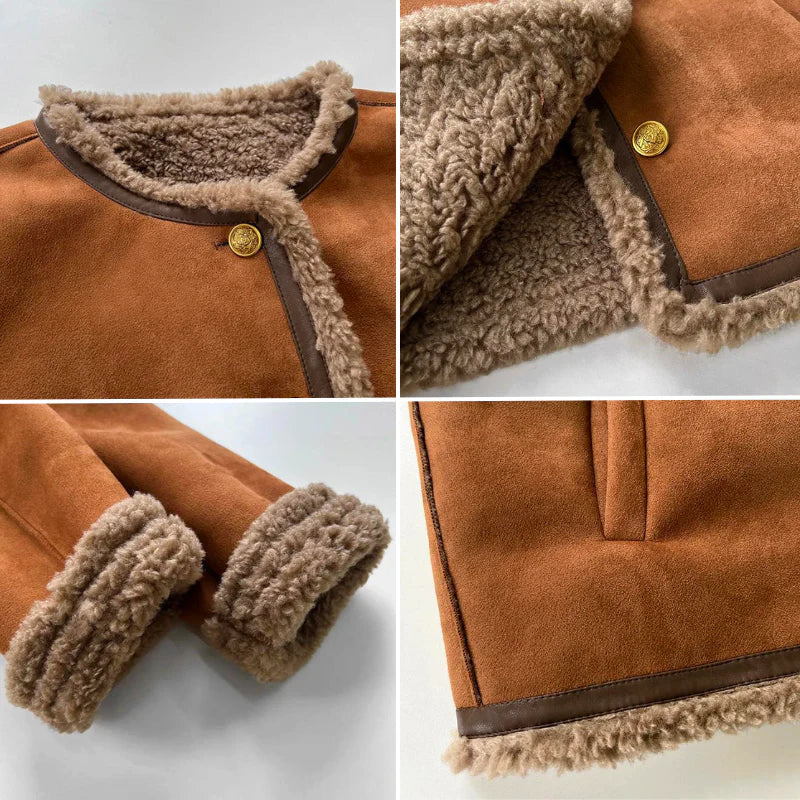 Clarisse | Elegante schapenleren jas met wolmix