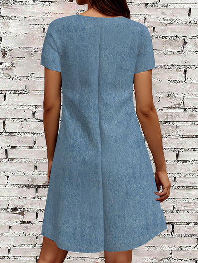 Dames Zomer Kleding: Non-Denim Stijlvol Gedrukt Lange Korte Mouw Top.