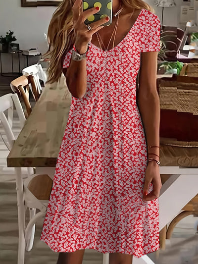 Marise | Zomerjurk met bloemenprint en elegante V-hals