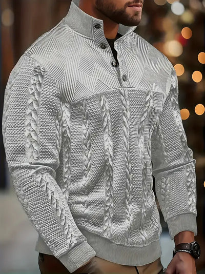 Heere | Lange Mouw Henley Trui Met Strepen