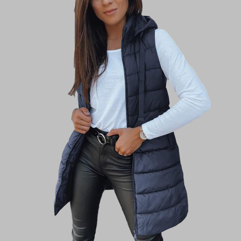 Sabine | Mouwloos gewatteerd vest met capuchon