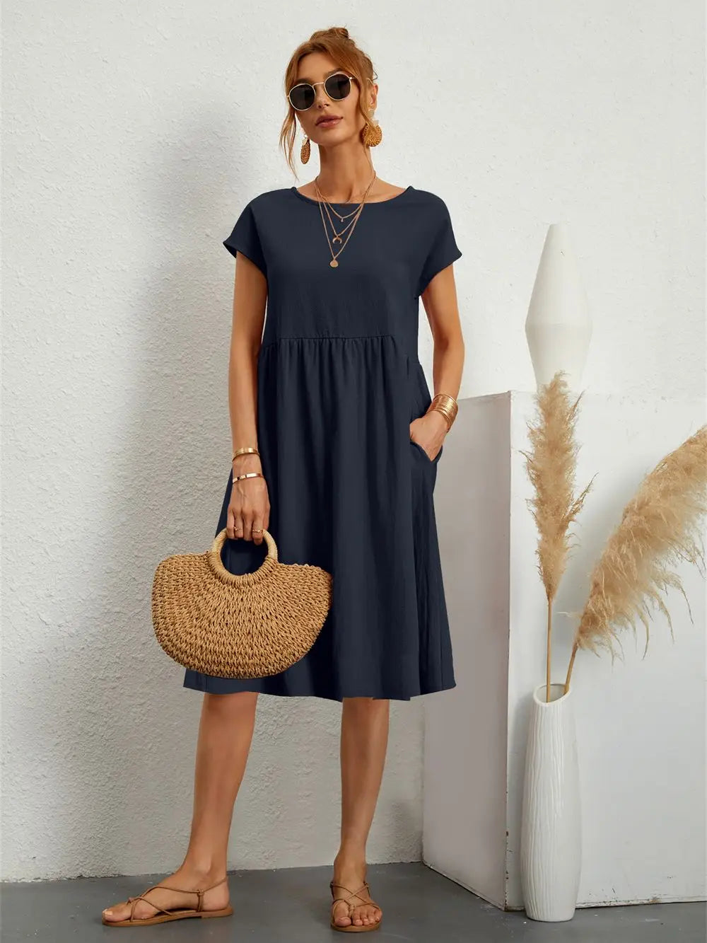 Faye – Casual Jurk met Zakken