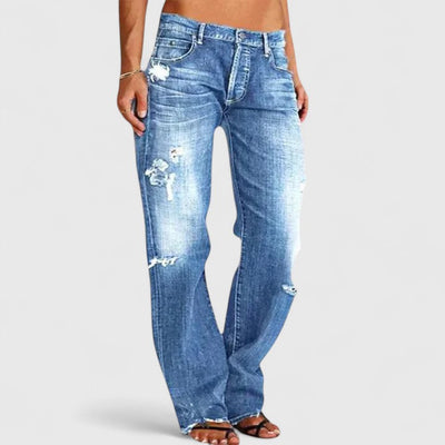 Fabienne | Wijde jeans met zachte stretch en lage taille