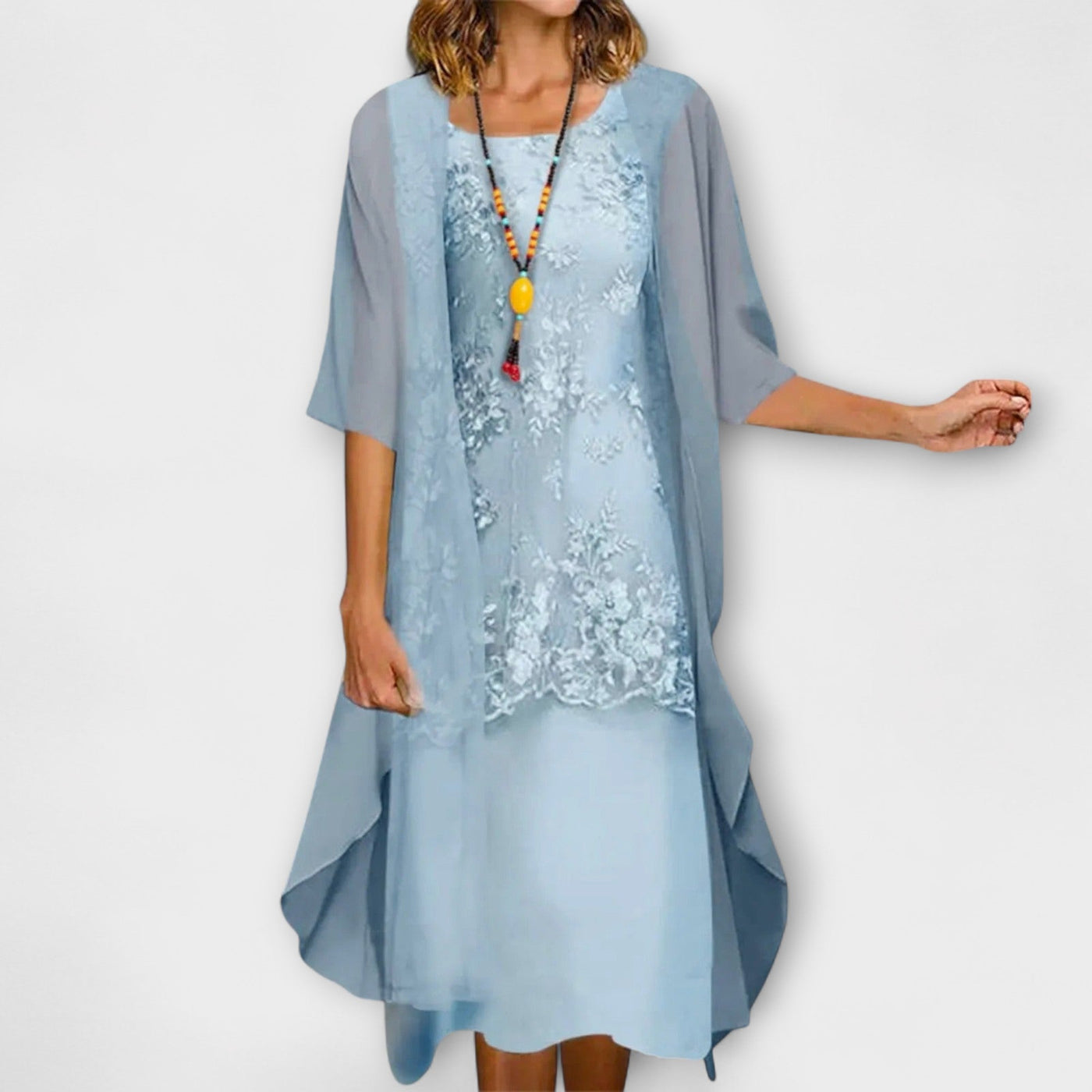 Céline | Elegante jurk met smokdetail en verfijnde afwerking