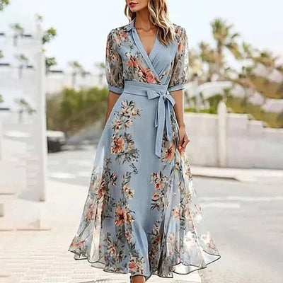 Luna | Bloemenprint Maxi Jurk