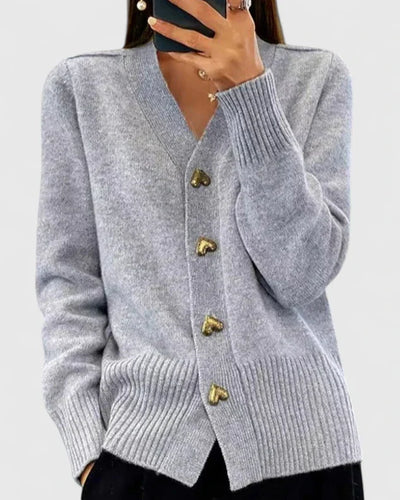 Annette | Elegante cardigan met hartknopen