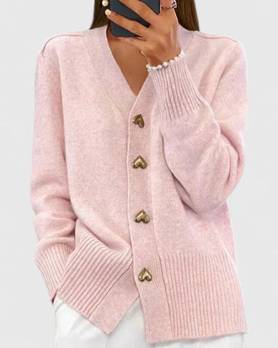 Annette | Elegante cardigan met hartknopen