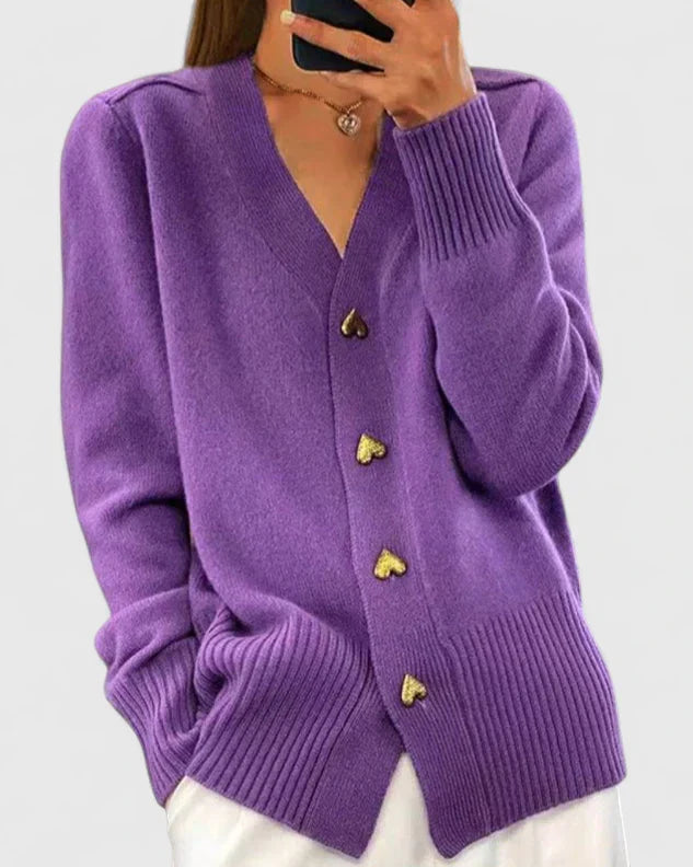 Annette | Elegante cardigan met hartknopen